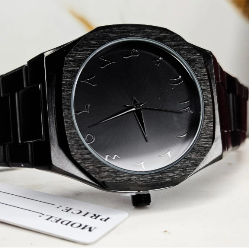 Stainless Steel - Black Arabic Aura Watch