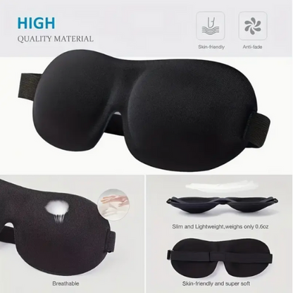 3D Contoured Sleep Mask, 100% Light Blocking Eye Mask