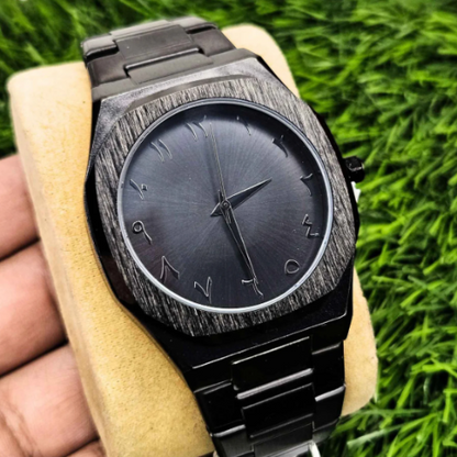 Stainless Steel - Black Arabic Aura Watch