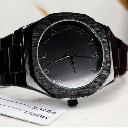Stainless Steel - Black Arabic Aura Watch