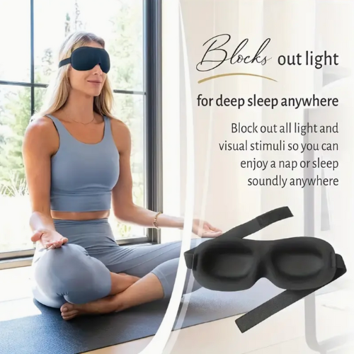 3D Contoured Sleep Mask, 100% Light Blocking Eye Mask