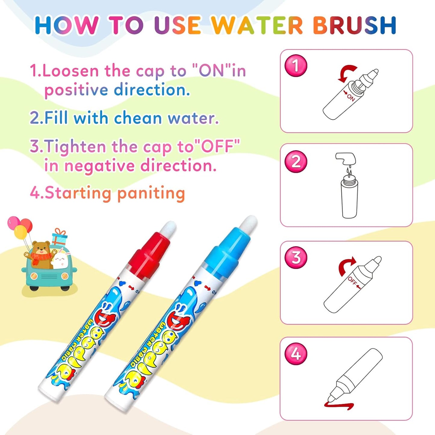 Reuseable Magic Water Doodle Mat Mess-Free